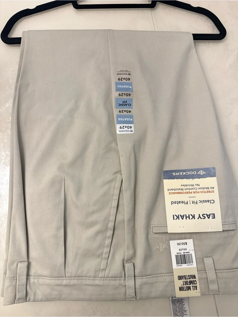 Dockers Easy Khaki Pleated Classic Fit Pants - Light Khaki 40x29